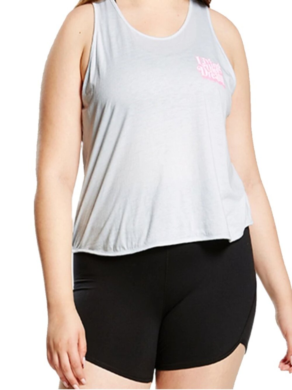Soffe Womens Graphic Racerback Cropped Tank Top